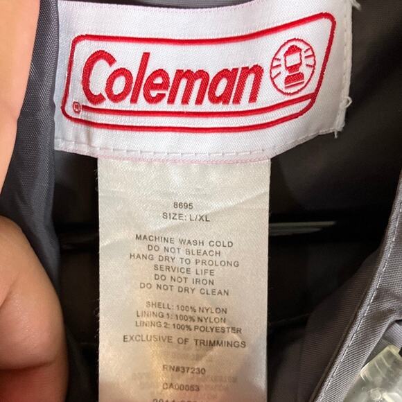 Coleman Womens Jacket Gray Pink Windbreaker Zip Up Outdoor 100% Nylon L/XL - Picture 6 of 11